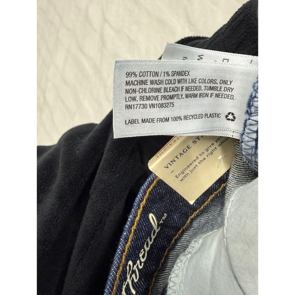 Universal Thread Vintage Straight Jeans Dark Wash Raw Cuff Size 4/27L New - Picture 3 of 9